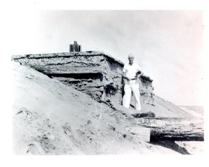 Sam Campbell at site; photo by Walter Campbell