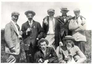 Marconi Station crew. Last man on right is Nickerson. Photo furnished by Walter Campbell