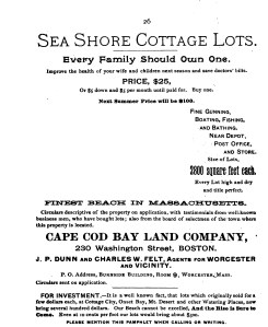 Cape Cod Bay Land Company advertisement